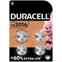 DURACELL Pilas de Botón de Litio CR2016 3V (paquete de 4)