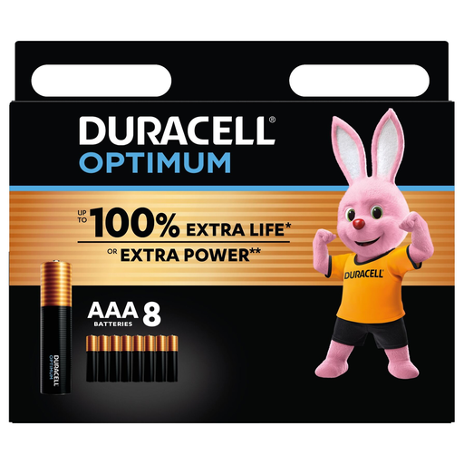 [5000394137714] DURACELL AAA Optimum Batteries 8 pack