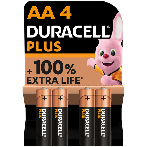 [5000394140851] DURACELL Pilhas alcalinas Plus AA, 1,5V LR6 MN1500, pack de 4
