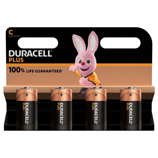 [5000394141865] DURACELL Pilhas Alcalinas Plus C 1,5V MN1400 - Pack de 4