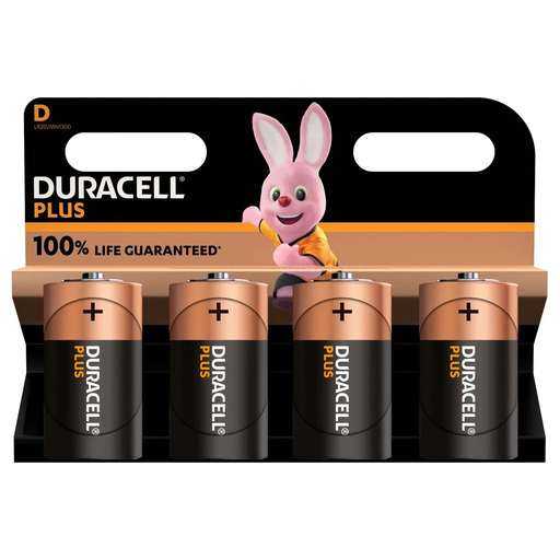 [5000394142039] DURACELL Pilhas Alcalinas Plus D, 1,5V LR20 MN1300, pack de 4