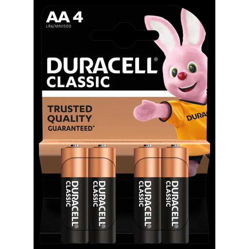 [5000394150300] DURACELL Pilhas alcalinas AA Classic, LR6 MN1500, 4 pilhas