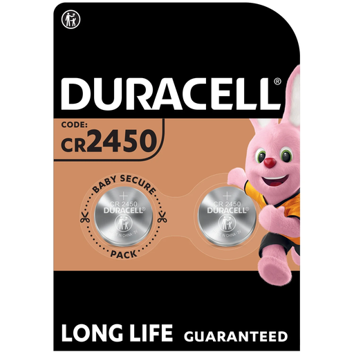 [5000394152137] DURACELL Pilas de Botón de Litio 2450 3V, pack de 2