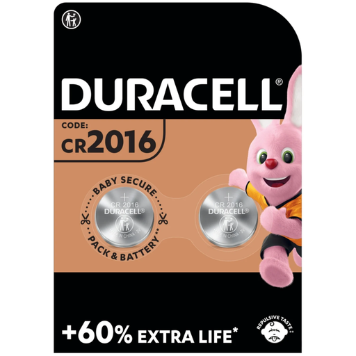 [5000394203884] DURACELL Pilhas Botão de Lítio CR2016 3V, pacote de 2