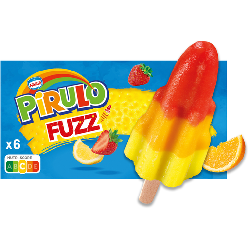 [5010238018123] NESTLE Bâtonnets glacés Pirulo Fuzz aux jus de fruits 6 pièces 58 g