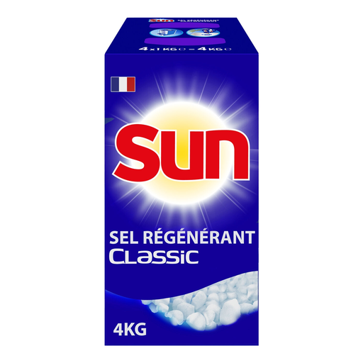 [3011610023522] SUN Dishwasher Cleaner Regenerating Salt Classic 4 boxes of 1 kg