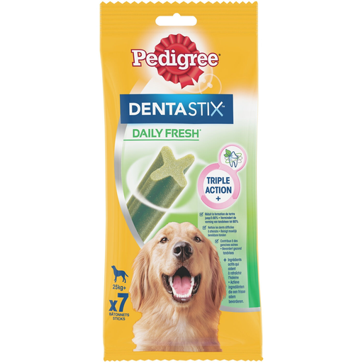 [5010394001540] PEDIGREE Dentastix Fresh barritas higiene dentária para cães grandes 7 barritas 270 g