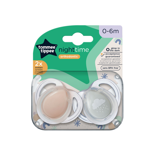 [5010415333803] TOMMEE TIPPEE Sucette nuit phosphorescent 0-6 mois le lot de 2 sucettes