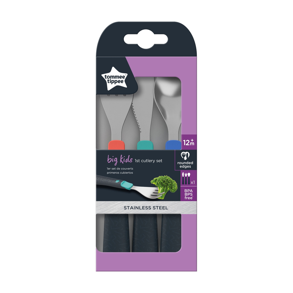 TOMMEE TIPPEE Stainless Steel Cutlery Set 12m+ Big kids