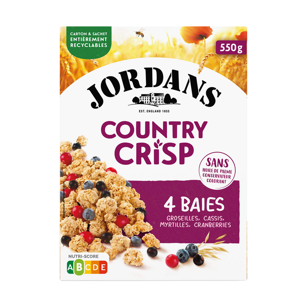 JORDANS Céréales 4 baies Country Crisp 550 g