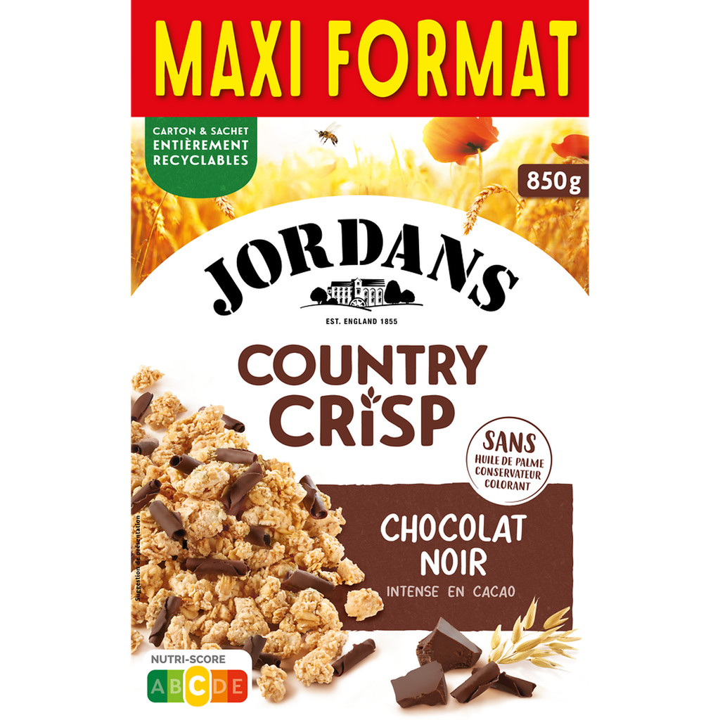 JORDANS Céréales Country Crisp au chocolat noir 850 g
