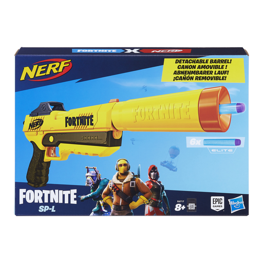 [5010993606207] NERF Blaster Fortnite Sp-L Elite With Detachable Barrel And 6 Official Fortnite Elite Darts the toy
