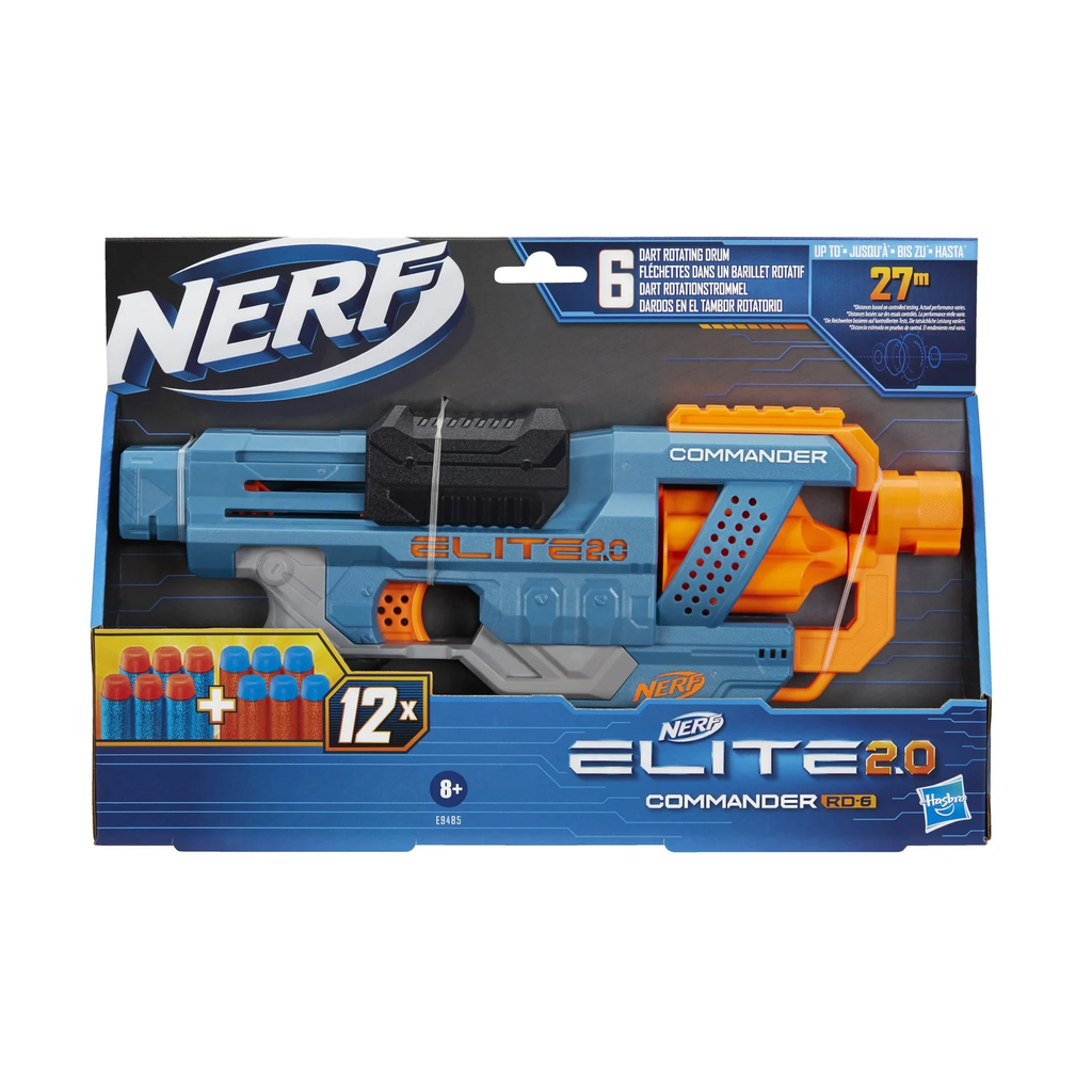 HASBRO Pistola Nerf Elite 2.0 Commander RD-6 e Dardos Oficiais le jouet