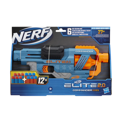 [5010993725038] HASBRO Pistolet Nerf Elite 2.0 Commander RD-6 et Fléchettes Officielles le jouet