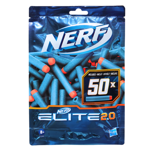 [5010993747580] NERF Elite 2.0, recharge de fléchettes, 50 fléchettes Elite pour les blasters, le paquet de 50 fléchettes
