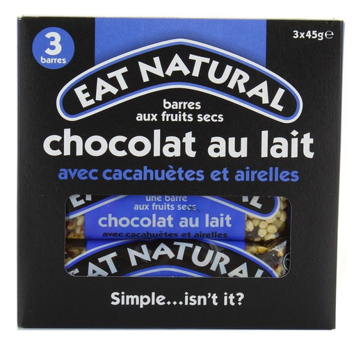 [5013803991319] NAIVE FOOD Eat Natural Peanut Chocolate 3 x 45 g