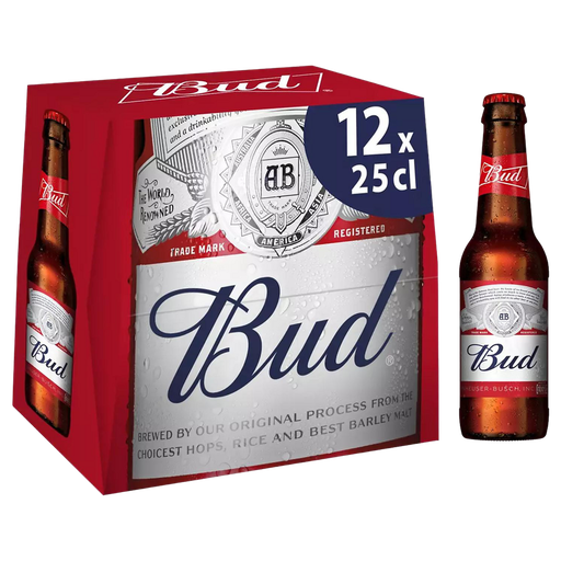 [5014379007244] BUD American Light Lager Beer 12 x 25 cl