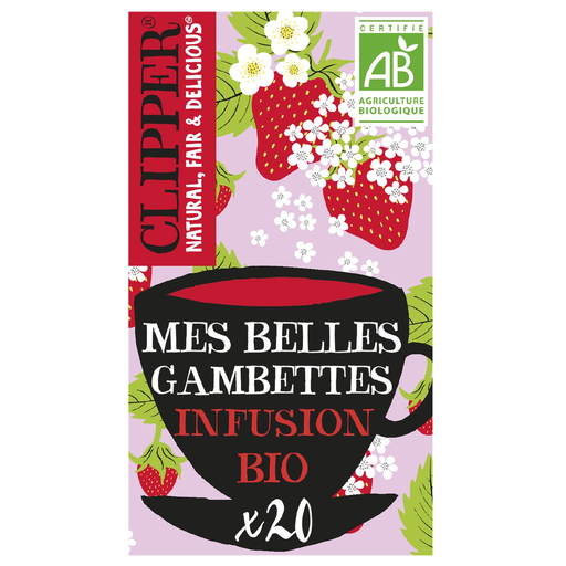 [5021991939617] CLIPPER Infusion bio mes belles gambettes fraise fleur de sureau 20 sachets 40 g