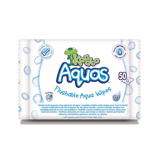 [5025404004442] KANDOO Toallitas íntimas aqua sin parabenos paquete de 50 toallitas