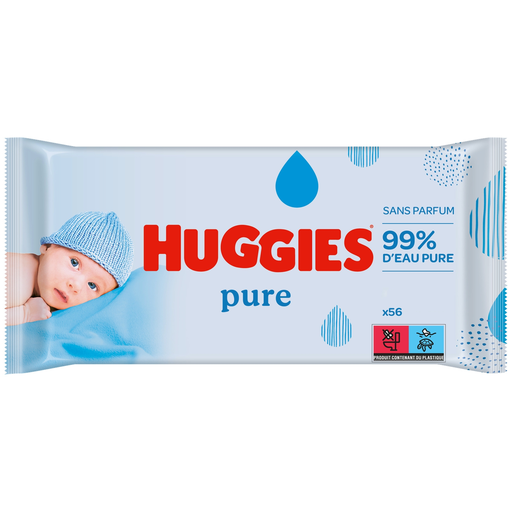 [5029053550039] HUGGIES Toallitas para bebé Limpiadoras Cuerpo Pure Hipoalergénicas paquete de 56