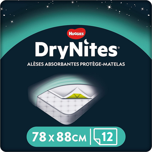 [5029053567402] HUGGIES Alèses absorbantes DryNites 78x88cm 12 unités