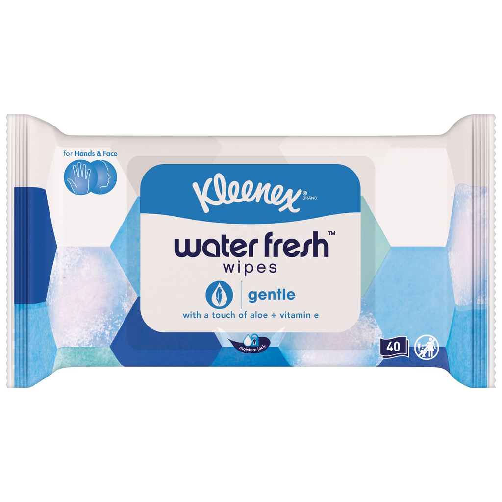 KLEENEX Water Fresh Gentle Wipes, 40-pack