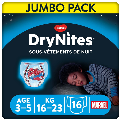 [5029053571591] DRYNITES HUGGIES Nighttime Underwear Boys 3-5 Years, 16 count