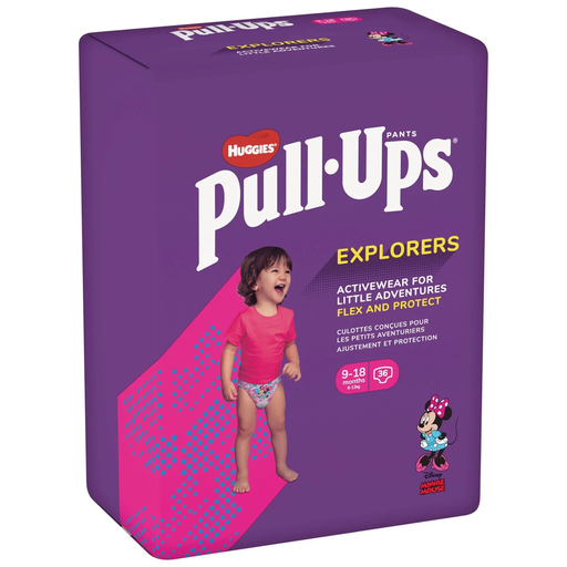 [5029053574004] HUGGIES Pull-Ups Explorers Training Pants Girl 9-18 months, pack of 36