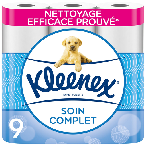 [5029053576428] KLEENEX Papier toilette soin complet, le paquet de 9 rouleaux