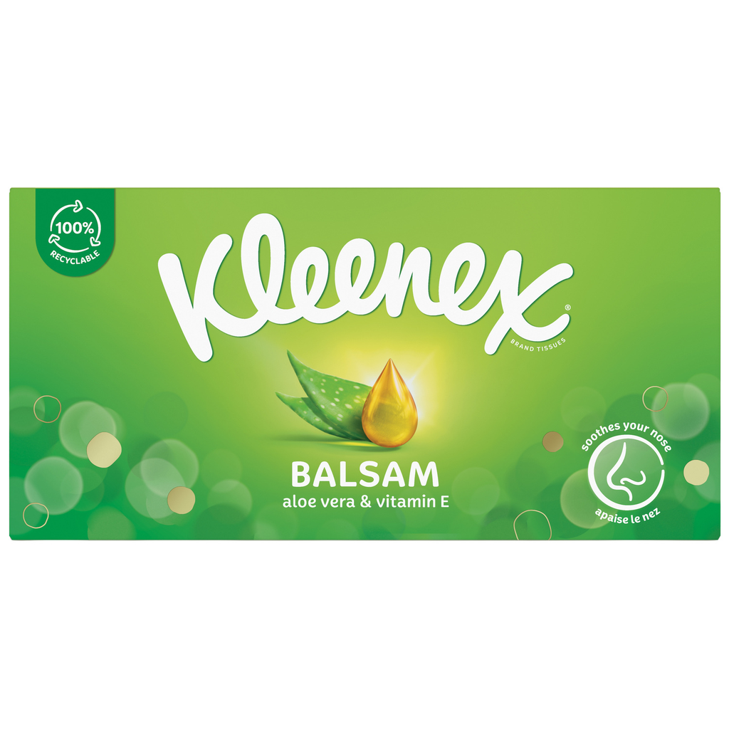KLEENEX Mouchoirs Doux Apaisant et Protecteur Aloe Vera & Vitamine E Balsam x64