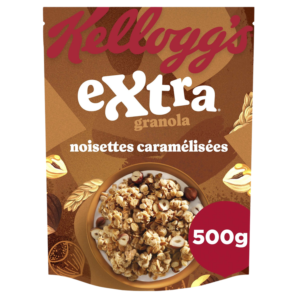 KELLOGG'S Extra Granola Caramelised Hazelnut Clusters 500 g