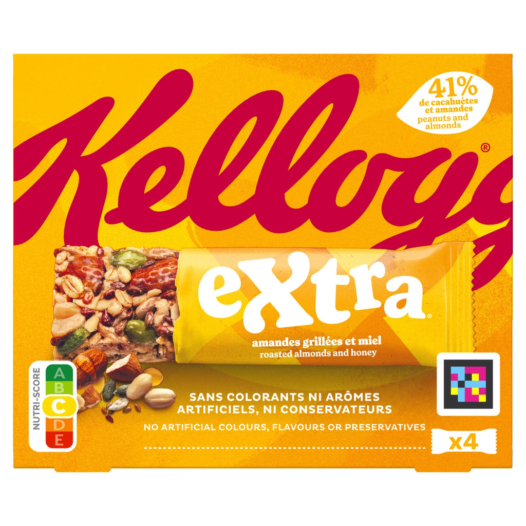 EXTRA Barres de céréales amandes grillées et miel 4 x 32 g
