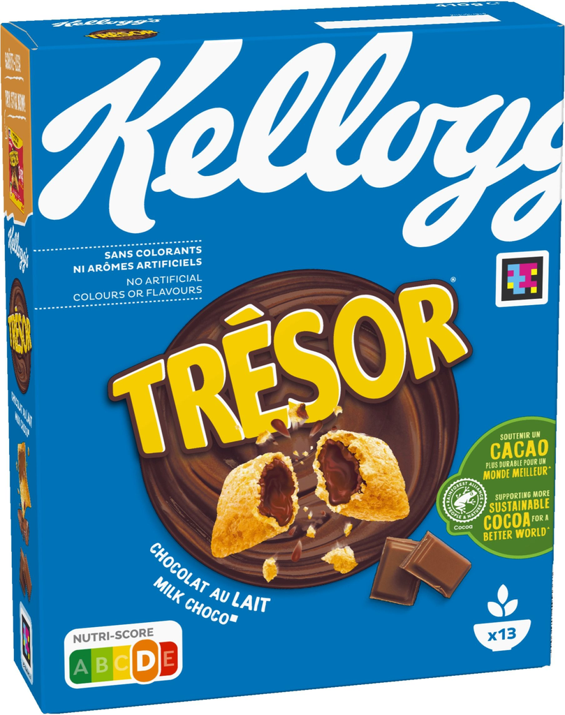 KELLOGG'S Trésor Cereales rellenos de chocolate con leche 410 g