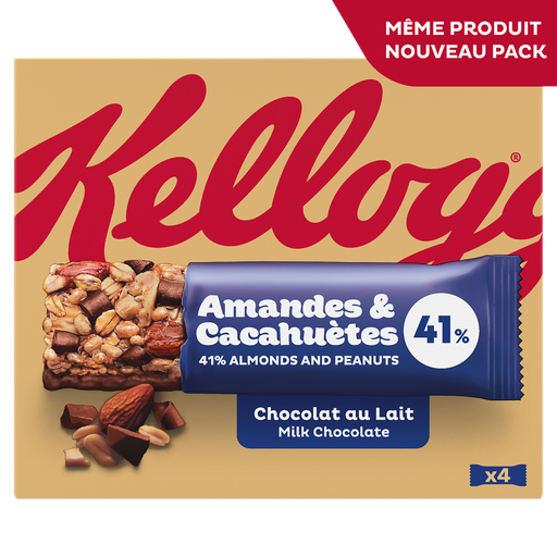 [5053827208369] KELLOGG'S Extra Roasted Almond and Milk Chocolate Cereal Bars 4x32g