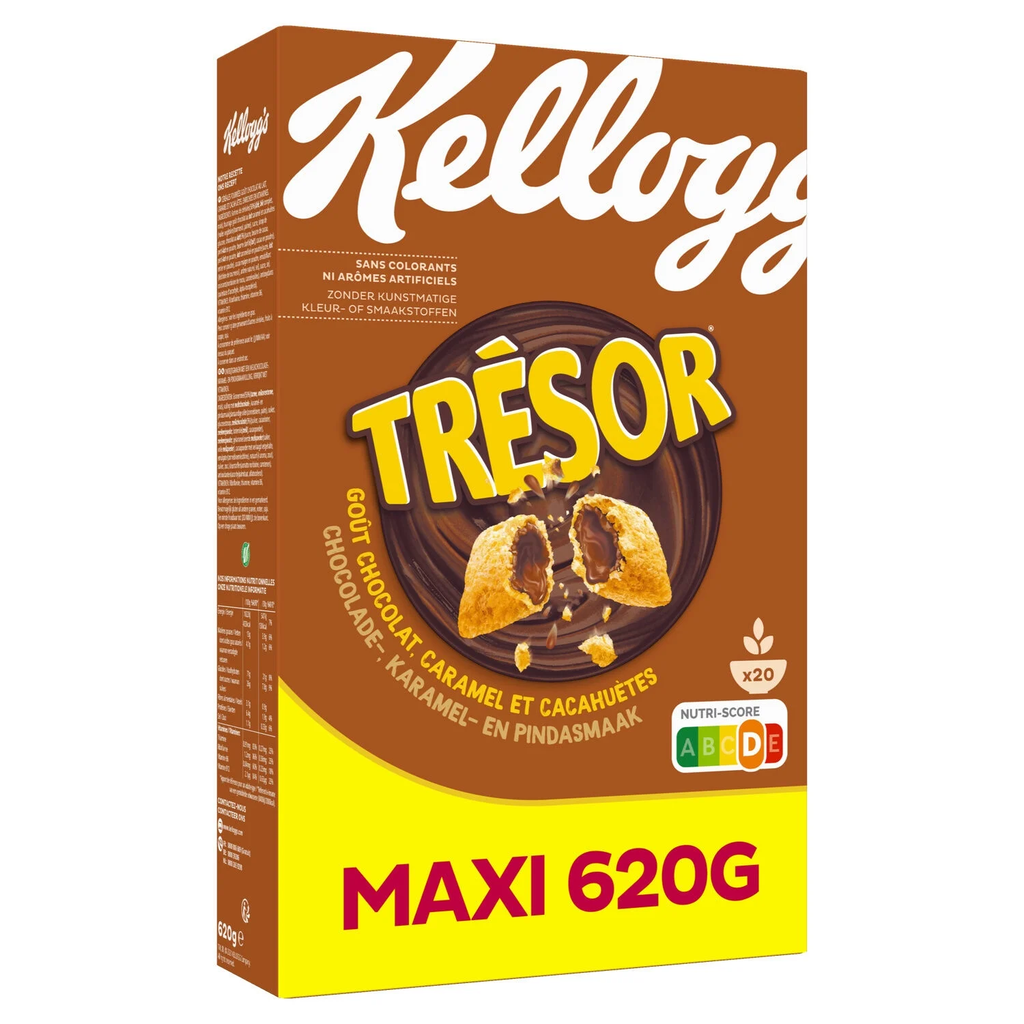 KELLOGG'S Trésor Chocolate Caramel and Peanut Cereal 620 g