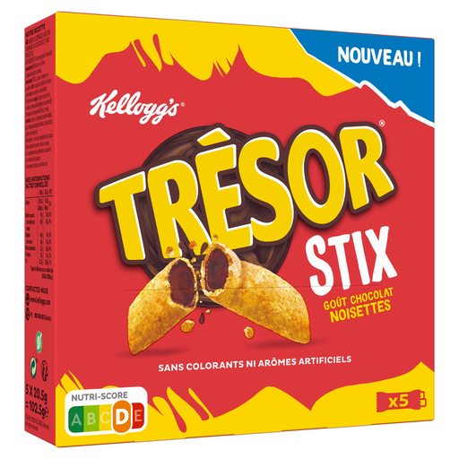 [5059321003745] KELLOGG'S Trésor Stix Cereal Bars Chocolate Hazelnut 5 bars