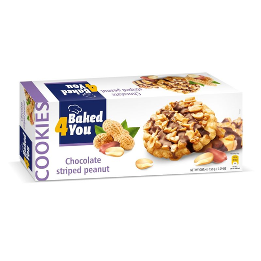 [5060453230053] BAKED4YOU Chocolate Striped Peanut 150 g