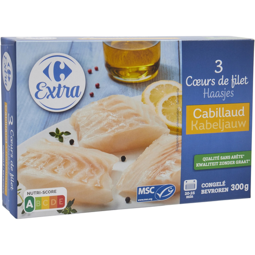 [5400101022034] CARREFOUR Bacalao corazón de filete 300 g