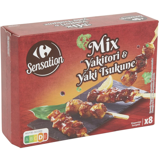[5400101079038] CARREFOUR Brochettes Mix Yakitori et Yaki Tsukune SENSATION 200 g