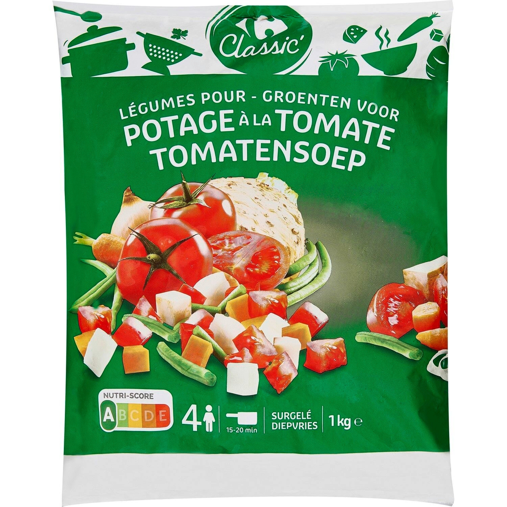 CARREFOUR CLASSIC Mistura de legumes para sopa de tomate 1 kg