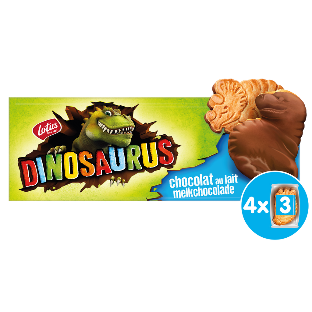 LOTUS Dinosaurus Milk Chocolate Coated Biscuits 225 g