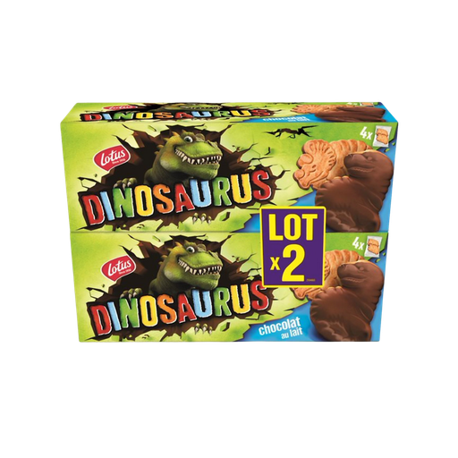 [5410126824117] LOTUS Dinosaurus Milk Chocolate Biscuits 2 x 225 g