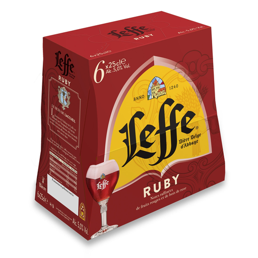 [5410228230441] LEFFE Cerveja belga Ruby 6 garrafas de 25 cl