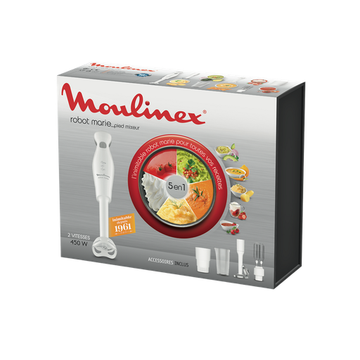 [3016661157813] MOULINEX Batidora Robot Marie DDG25110 + 4 Accesorios 1.38 kg