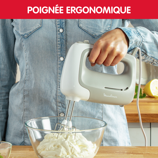 [3016667242322] MOULINEX Prepmix Hand Mixer HM450B10 450W 5 speeds+pulse 2 whisks and 2 dough hooks