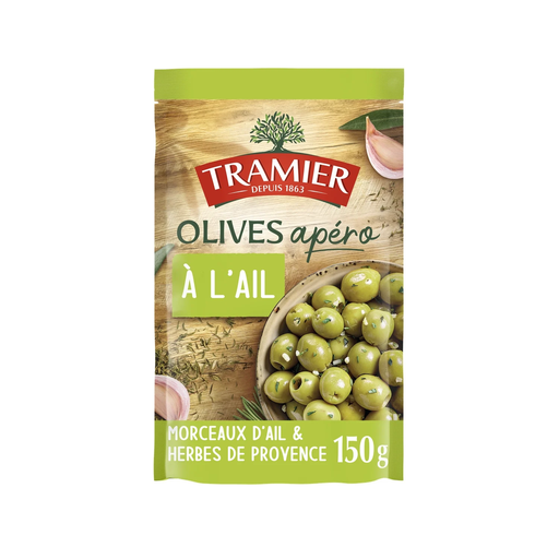 [3017239003884] TRAMIER Aceitunas para aperitivo al ajo 150 g