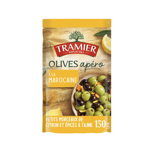 [3017239003921] TRAMIER Olives vertes et noires apéro à la marocaine 150 g