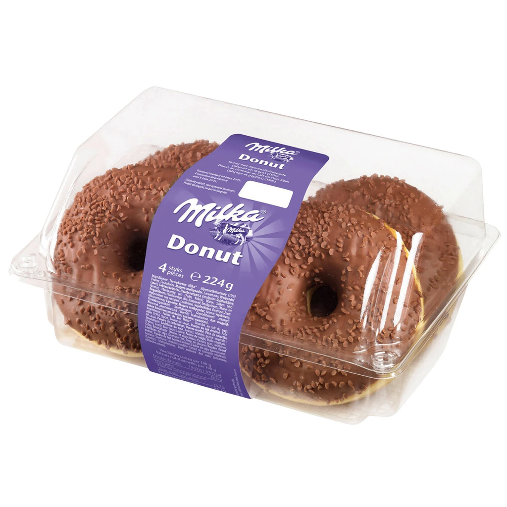 MILKA Donuts de chocolate 4 piezas 224 g