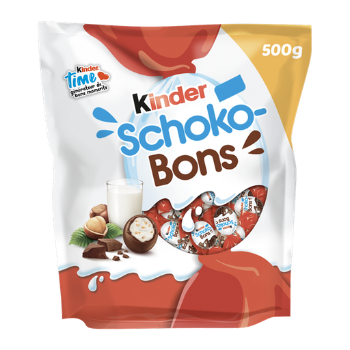 [5413548015552] KINDER Schoko-Bons Bombons de chocolate recheados com leite e avelãs 500 g
