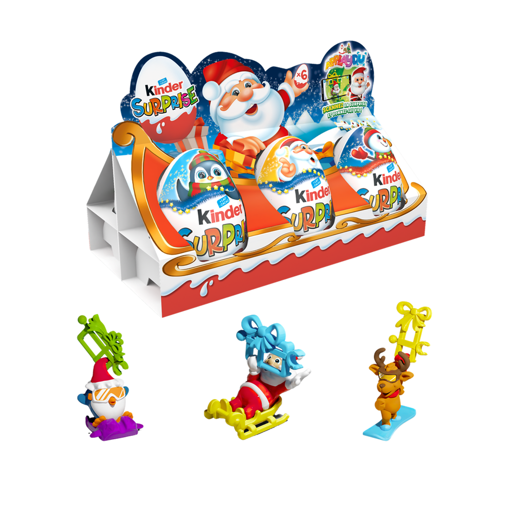 KINDER Surprise huevos de chocolate con leche con figuras de Navidad 120 g